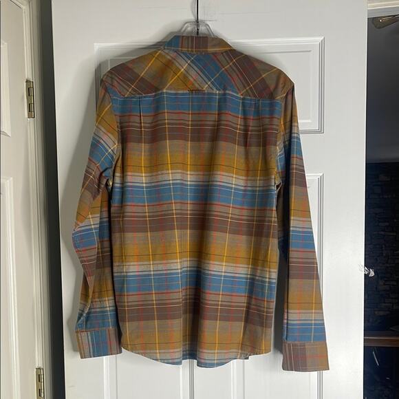 Prana Blue and Yellow Casual Button Down Shirt. Medium - Picture 3 of 3